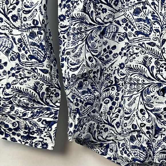 RAGA Man Blue and White Floral long sleeve button up shirt NWT size Medium - Picture 6 of 13